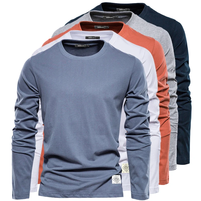 New 100% Cotton Long Sleeve T shirt For Men Solid Casual Mens T-shirts High Quality Male Tops Classic Clothes Men's T-shirts
New 100% Cotton Long Sleeve T shirt For Men Solid Casual Mens T-shirts High Quality Male Tops Classic Clothes Men's T-shirts