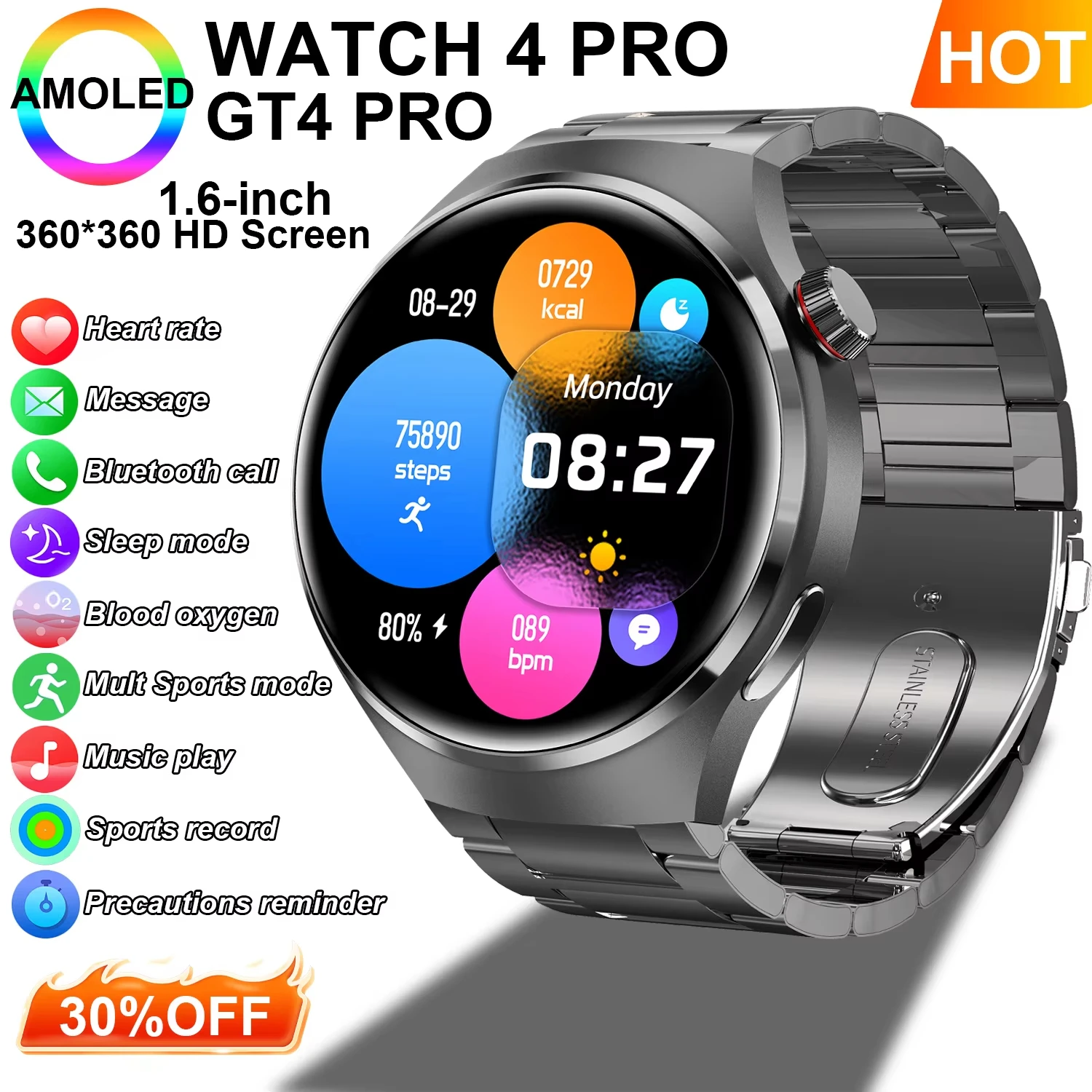 2025 Новые умные часы GT 4 PRO 366*366 HD Экран Bluetooth Вызов Сердечный ритм NFC GPS Компас Трек SmartWatch Мужчины Женщины Для Huawei
2025 Новые умные часы GT 4 PRO 366*366 HD Экран Bluetooth Вызов Сердечный ритм NFC GPS Компас Трек SmartWatch Мужчины Женщины Для Huawei