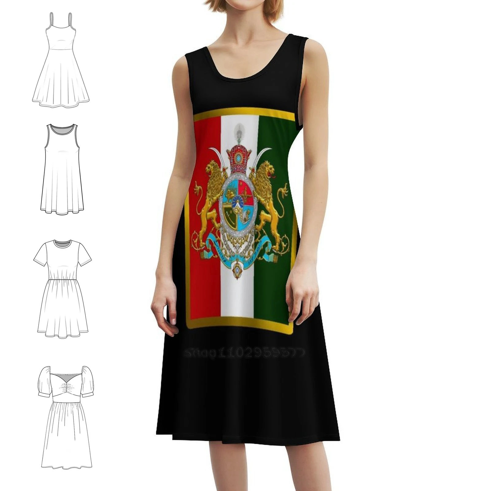 Iranian Imperial Coat Of Arms Of Iran Pahlavi Dynasty Bohemian Sleeveless Dress For Women Print Beach Party Dresses Women's
Iranian Imperial Coat Of Arms Of Iran Pahlavi Dynasty Bohemian Sleeveless Dress For Women Print Beach Party Dresses Women's