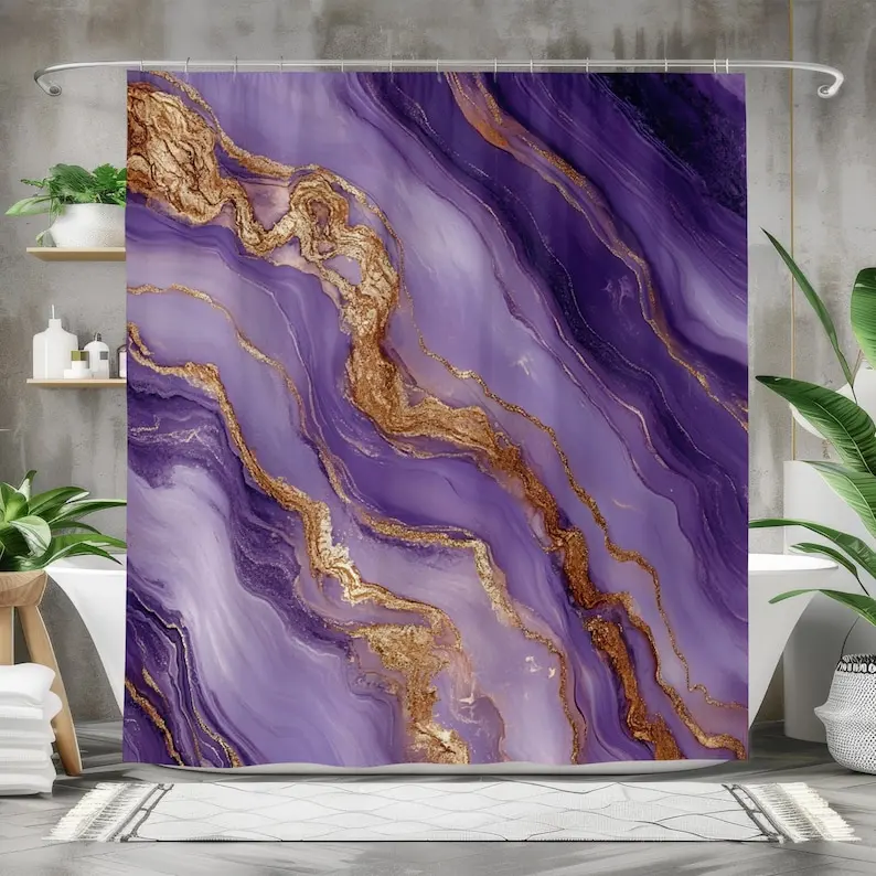Lavender Marble Shower Curtain, Elegant Abstract Bath Curtain, Waterproof Fabric Bathroom Decor, Luxury Purple and Gold Design
Lavender Marble Shower Curtain, Elegant Abstract Bath Curtain, Waterproof Fabric Bathroom Decor, Luxury Purple and Gold Design