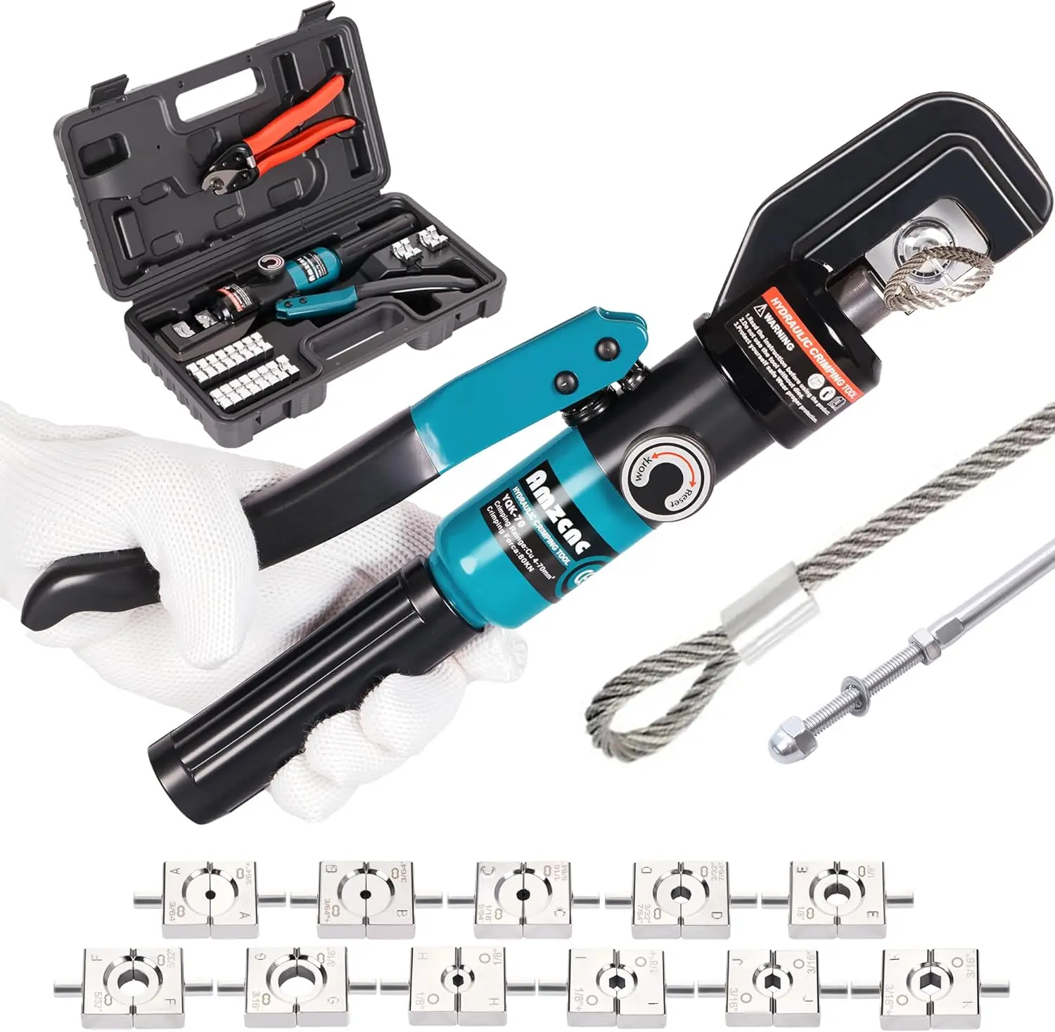 Wire Rope Crimping Tool Kit for Aluminum Ferrules and Oval Sleeves, 3/64''–3/16'', Stainless Steel with Cutter
Wire Rope Crimping Tool Kit for Aluminum Ferrules and Oval Sleeves, 3/64''–3/16'', Stainless Steel with Cutter