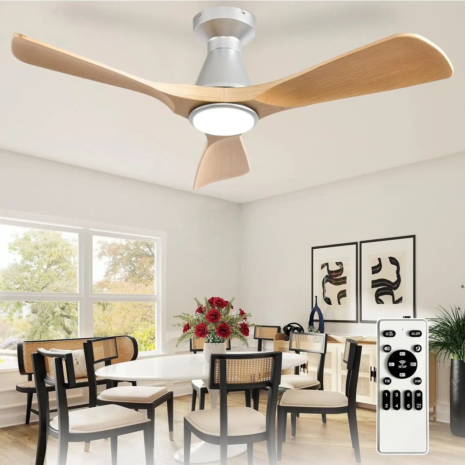 Flush Mount Ceiling Fans With Lights Wood Three Blade Low Profile For Bedroom Dimmable Indoor Outdoor Remote Control Ultra Quiet
Flush Mount Ceiling Fans With Lights Wood Three Blade Low Profile For Bedroom Dimmable Indoor Outdoor Remote Control Ultra Quiet