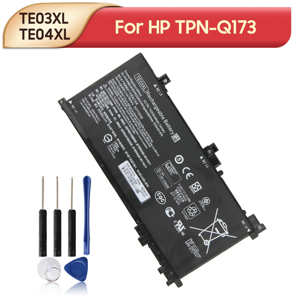Сменный аккумулятор TE03XL TE04XL для HP OMEN 15 TPN-Q173 HSTNN-UB7A 15-bc011TX 15-bc012TX 15-bc013TX AX017TX с инструментами
Сменный аккумулятор TE03XL TE04XL для HP OMEN 15 TPN-Q173 HSTNN-UB7A 15-bc011TX 15-bc012TX 15-bc013TX AX017TX с инструментами