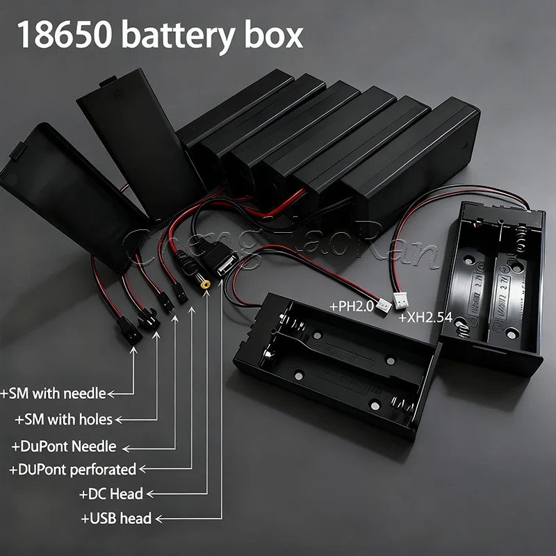 1PC New 18650 2-cection With Lid And Switch+PH2.0/+XH2.54/+sm/+DuPont With Needle And Hole/+DC/+USB Battery Box Connector
1PC New 18650 2-cection With Lid And Switch+PH2.0/+XH2.54/+sm/+DuPont With Needle And Hole/+DC/+USB Battery Box Connector