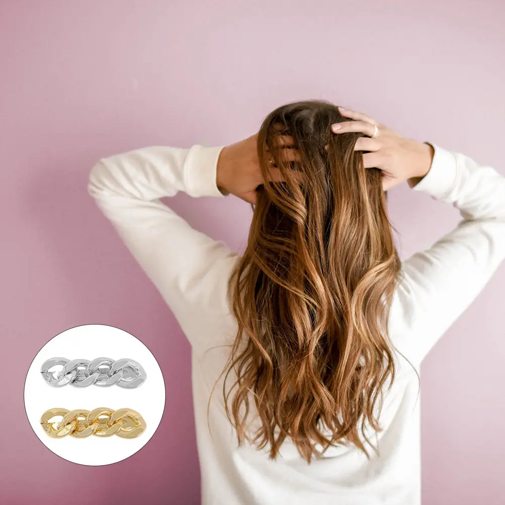2Pcs Gold Chain Hair Clip Solid Alloy Stylish Bang Clip Hair Accessories for Party Office Travel Daily Hairstyles
2Pcs Gold Chain Hair Clip Solid Alloy Stylish Bang Clip Hair Accessories for Party Office Travel Daily Hairstyles