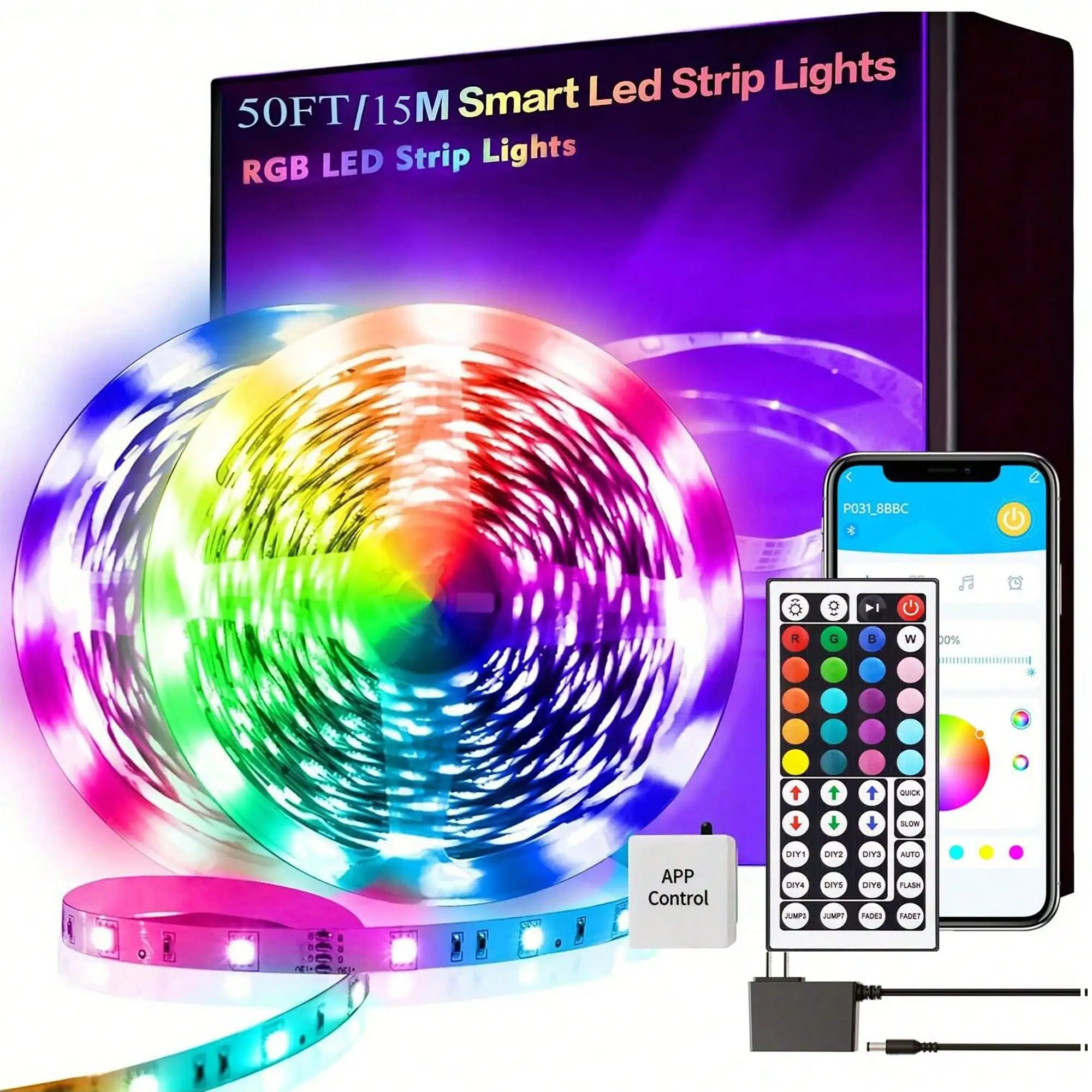 50/100/130/200FT RGB LED Strip Lights, Music Sync Color Changing Smart Lights With 44 Keys Remote & Power Supply For Bedroom Kitchen Party Wedding Home Decor
50/100/130/200FT RGB LED Strip Lights, Music Sync Color Changing Smart Lights With 44 Keys Remote & Power Supply For Bedroom Kitchen Party Wedding Home Decor
