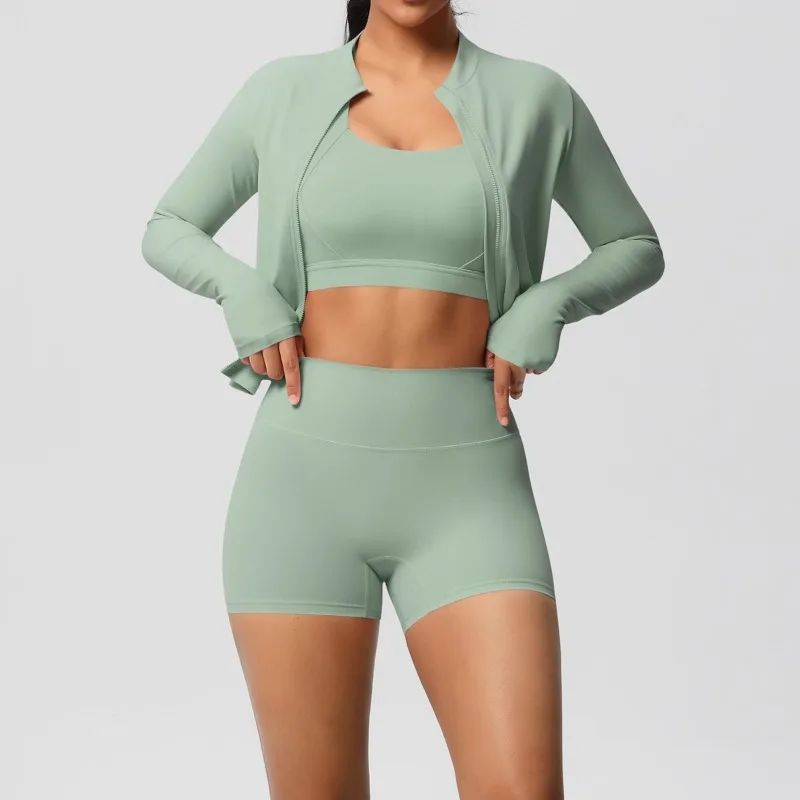 Новинка 2026 года: весенне-летний повседневный женский комплект из трех предметов – бюстгальтер, спортивная куртка и брюки для бега, фитнеса и йоги
Новинка 2026 года: весенне-летний повседневный женский комплект из трех предметов – бюстгальтер, спортивная куртка и брюки для бега, фитнеса и йоги