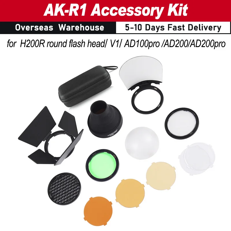 AK-R1 Pocket Flash Light Accessories Kit for Godox H200R/AD200/AD200pro/AD100PRO Round Flash Head Dome Diffuser Diffuser Plate
AK-R1 Pocket Flash Light Accessories Kit for Godox H200R/AD200/AD200pro/AD100PRO Round Flash Head Dome Diffuser Diffuser Plate