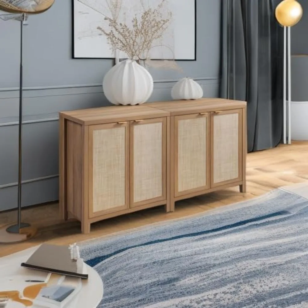 Rattan Sideboard Buffet Credenza Cabinet - 2 Pieces Larger Farmhouse Kitchen Coffee Bar Storage Cabinet with Storage
Rattan Sideboard Buffet Credenza Cabinet - 2 Pieces Larger Farmhouse Kitchen Coffee Bar Storage Cabinet with Storage