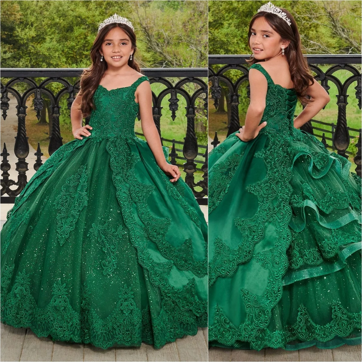 Dark Green Flower Girl Dresses for Wedding V-neck Tulle Appliques Princess Girl Kids Birthday Party First Holy Communion Gown
Dark Green Flower Girl Dresses for Wedding V-neck Tulle Appliques Princess Girl Kids Birthday Party First Holy Communion Gown