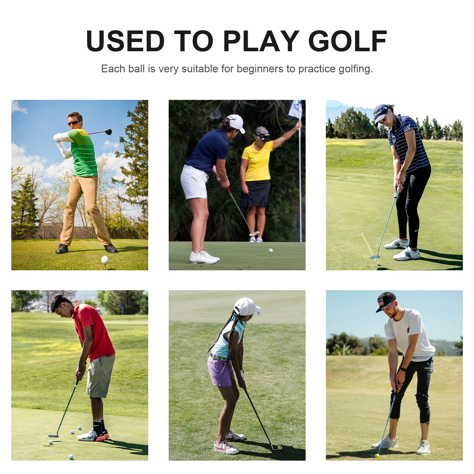 6pcs Golf Practice Balls High-Quality Training Ball Set For Beginner Putting Exercise Lightweight Portable Sports Ball Colorful
6pcs Golf Practice Balls High-Quality Training Ball Set For Beginner Putting Exercise Lightweight Portable Sports Ball Colorful