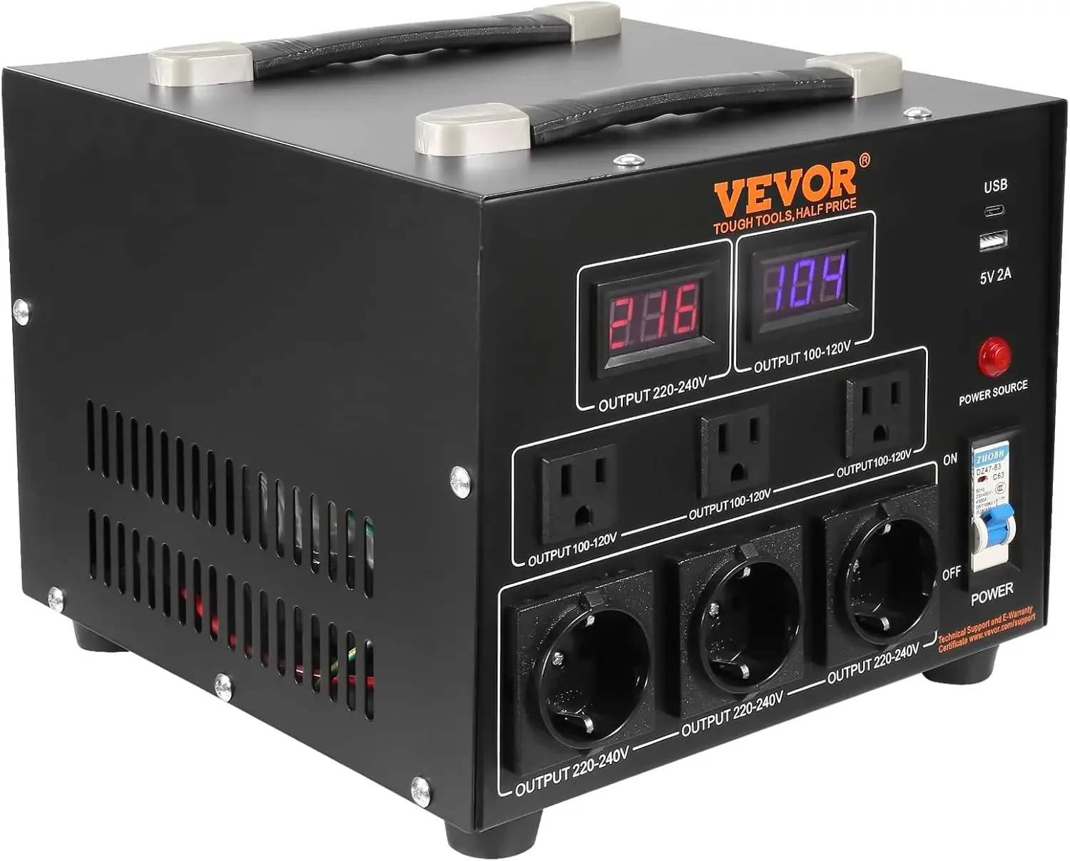 Voltage Converter Transformer, 3000W, Heavy Duty Step Up/Down Transformer, Convert from 110 Volt to 220 Volt
Voltage Converter Transformer, 3000W, Heavy Duty Step Up/Down Transformer, Convert from 110 Volt to 220 Volt
