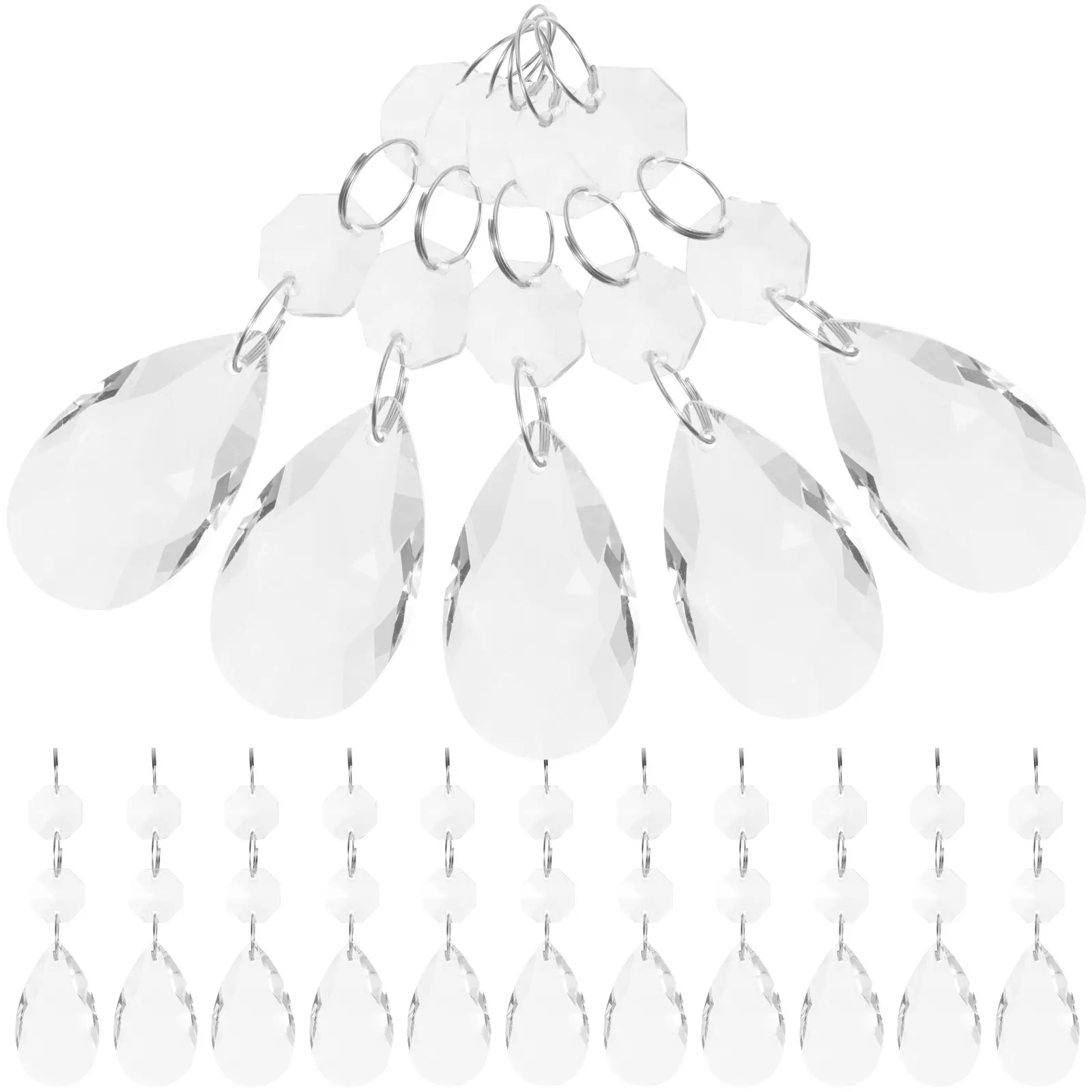 16Pcs Clear Teardrop Crystal Pendant Chandelier Hanging Decor for Ceiling Lamp Home Wedding Christmas Patio Light Refraction
16Pcs Clear Teardrop Crystal Pendant Chandelier Hanging Decor for Ceiling Lamp Home Wedding Christmas Patio Light Refraction