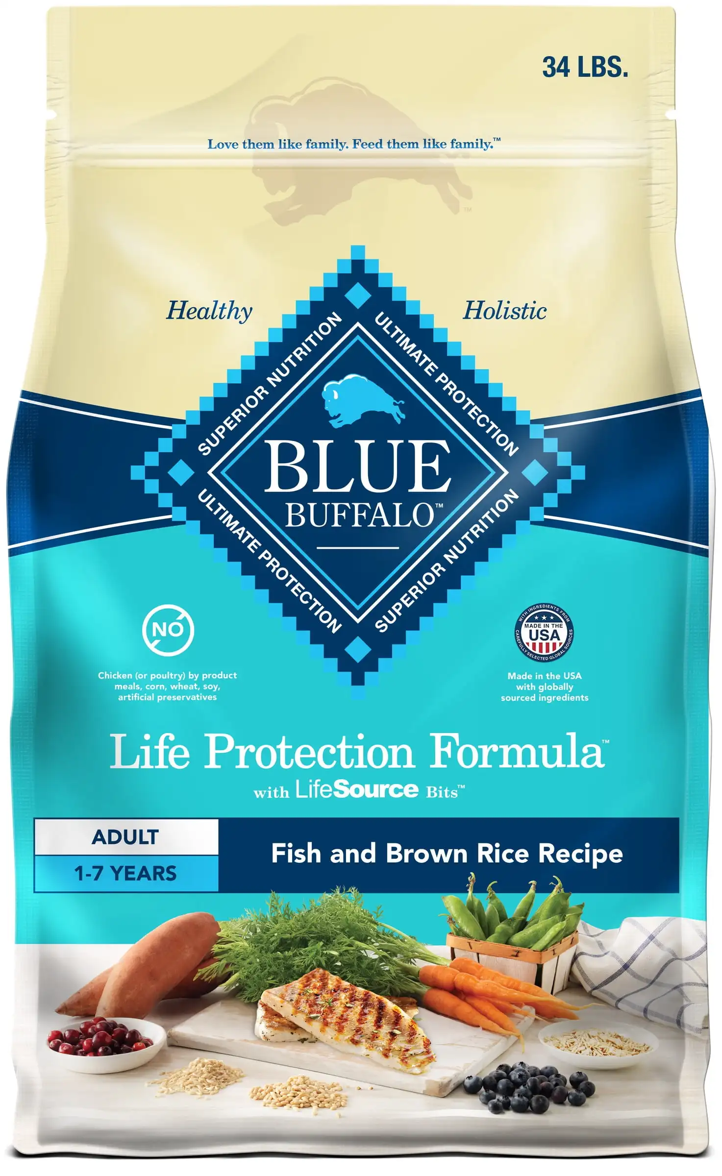 Корм для сухих собак Life Protection Formula, рыбный и коричневый рис, мешок 34 фунта
Корм для сухих собак Life Protection Formula, рыбный и коричневый рис, мешок 34 фунта