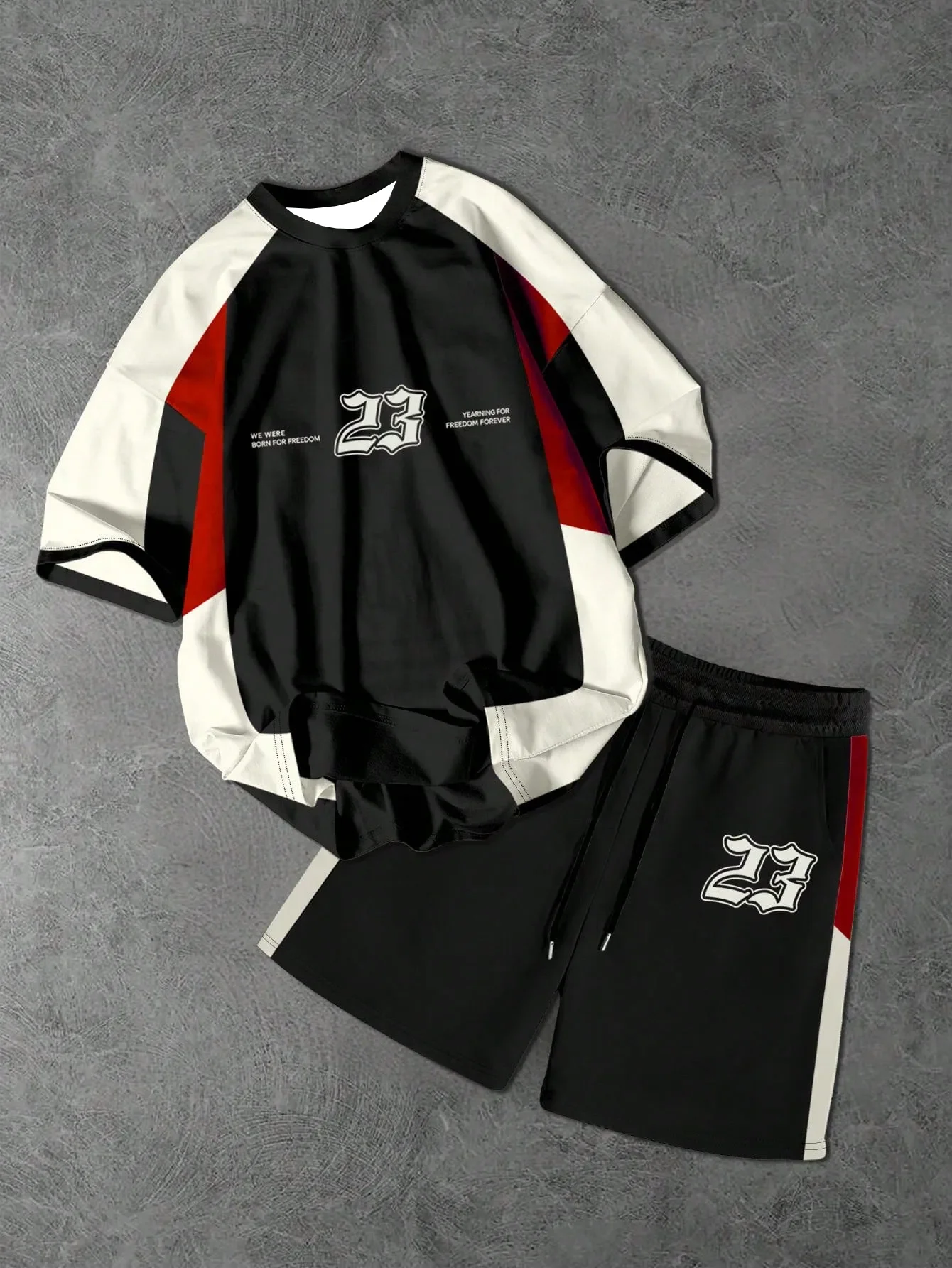 Short Sleeve Shorts 2 Pieces Set Fashionable Suitable Men Sweatsuit Men's Two Piece Shorts Set 23 Number Comfortable Sportswear
Short Sleeve Shorts 2 Pieces Set Fashionable Suitable Men Sweatsuit Men's Two Piece Shorts Set 23 Number Comfortable Sportswear