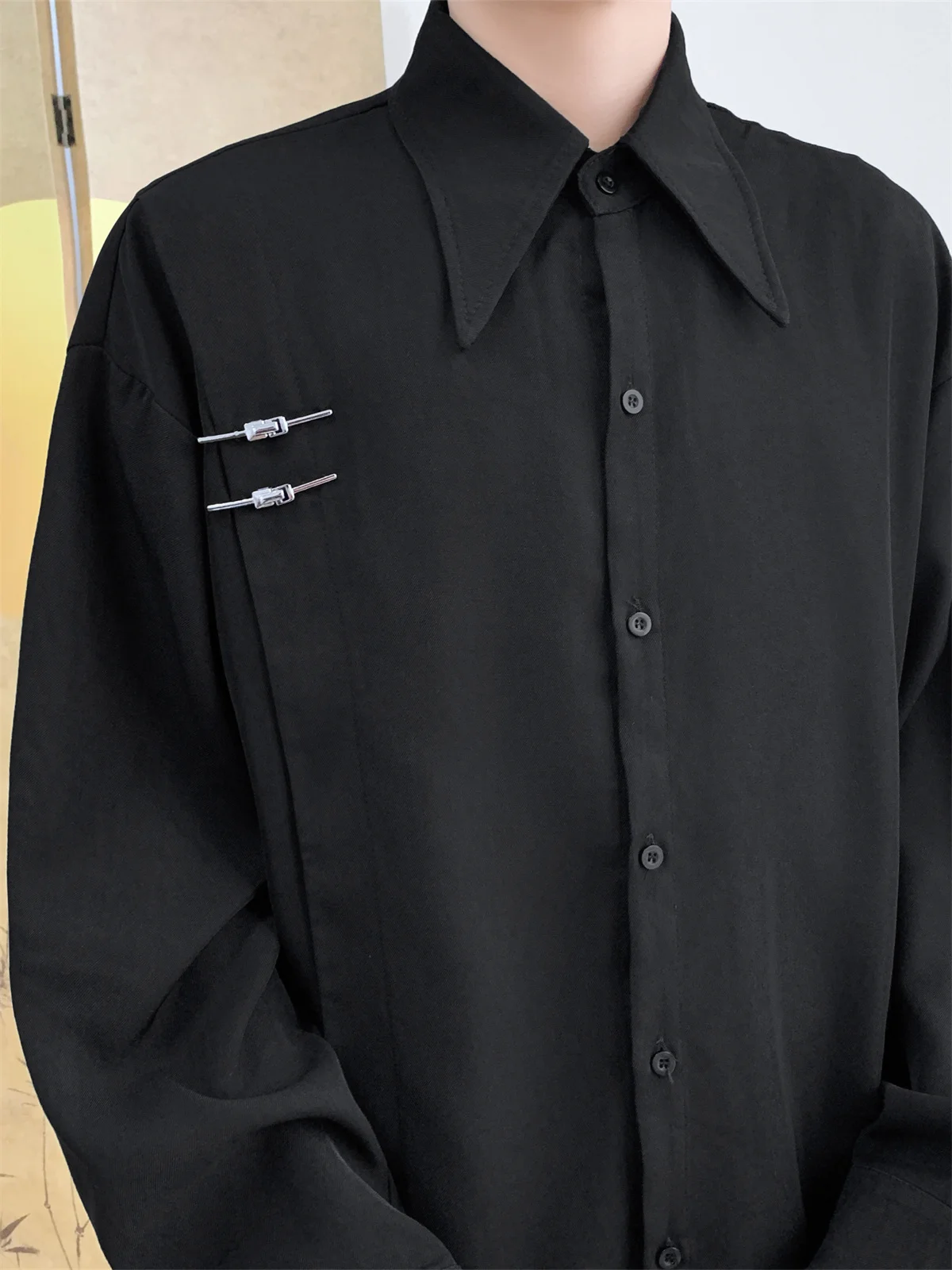 Loose Fit Casual Men's irt National Sle Metal Bule Trendy Streetwear Summer Long Sve Youth Faion Outerwear
Loose Fit Casual Men's irt National Sle Metal Bule Trendy Streetwear Summer Long Sve Youth Faion Outerwear