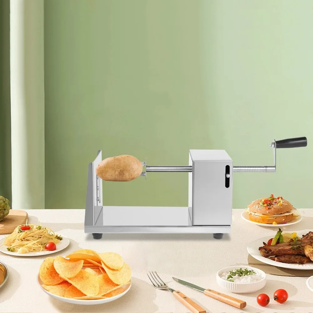 Chips Slicer Twister, Manual French Fry Cutter, 4 Blades Stainless Steel, Easy Install, Spiral Potato Cutter for Home and Commercial Use
Chips Slicer Twister, Manual French Fry Cutter, 4 Blades Stainless Steel, Easy Install, Spiral Potato Cutter for Home and Commercial Use