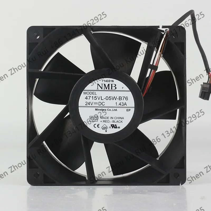 New original NMB 120X120X38MM DC 24V 1.43A AC EC 12CM frequency converter dual ball 12038 4715VL-05W-B76 cooling fan
New original NMB 120X120X38MM DC 24V 1.43A AC EC 12CM frequency converter dual ball 12038 4715VL-05W-B76 cooling fan