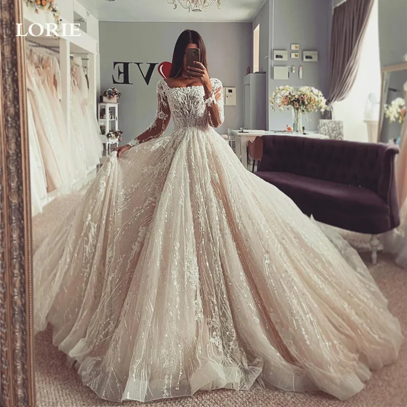 LORIE изысканные кружевные свадебные платья с длинным рукавом с квадратным вырезом блестящие женские платья Свадебные платья
LORIE изысканные кружевные свадебные платья с длинным рукавом с квадратным вырезом блестящие женские платья Свадебные платья