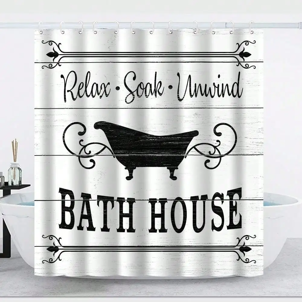 1pc Cute Farmhouse Style Shower Curtain With Inspirational Quotes, Waterproof Shower Curtain Set With 12 Hooks, Suitable For Bathroom Decor (72x72 Inches, White)
1pc Cute Farmhouse Style Shower Curtain With Inspirational Quotes, Waterproof Shower Curtain Set With 12 Hooks, Suitable For Bathroom Decor (72x72 Inches, White)