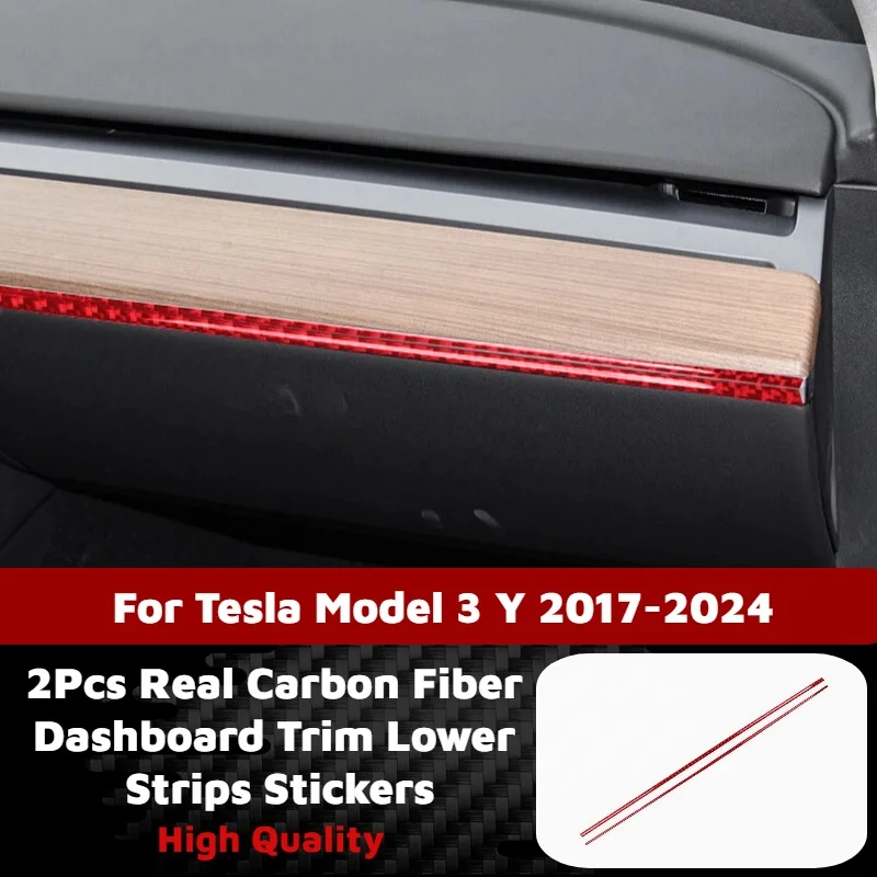 2Pcs Real Carbon Fiber Dashboard Trim Lower Strips Sticker for Tesla Model 3 Y 2017-2024 Interior Sport Modification Accessories
2Pcs Real Carbon Fiber Dashboard Trim Lower Strips Sticker for Tesla Model 3 Y 2017-2024 Interior Sport Modification Accessories
