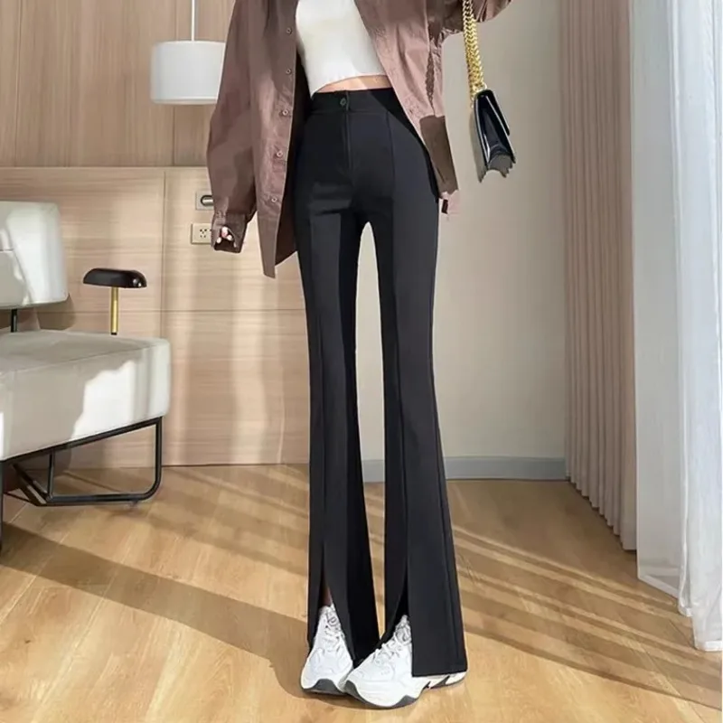 Women High Waist Flared Pants Split Hem Draping Slim Casual Suit Style Loose Wide Leg Micro Flare Trousers
Women High Waist Flared Pants Split Hem Draping Slim Casual Suit Style Loose Wide Leg Micro Flare Trousers