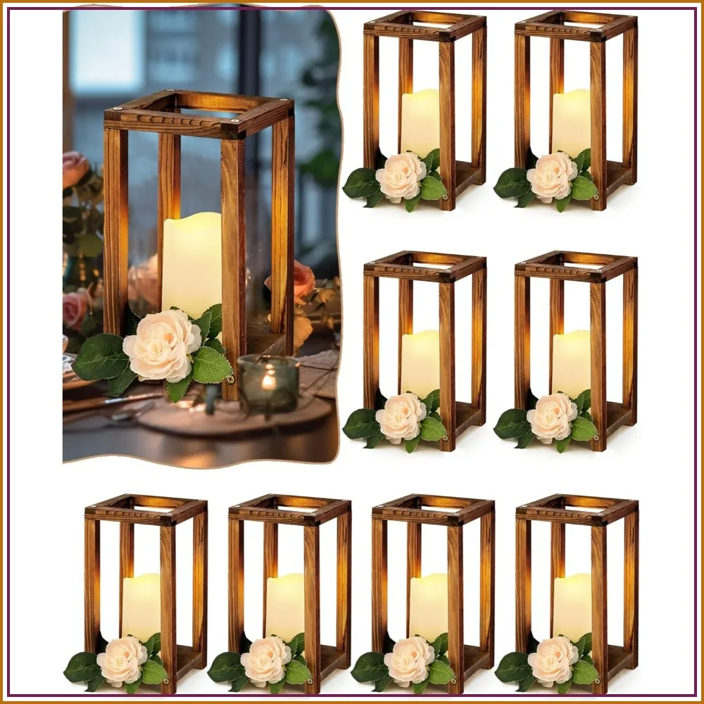 16 Pcs Wooden Wedding Lantern Centerpiece with Flameless Candles for Farmhouse Rustic Table Decor
16 Pcs Wooden Wedding Lantern Centerpiece with Flameless Candles for Farmhouse Rustic Table Decor