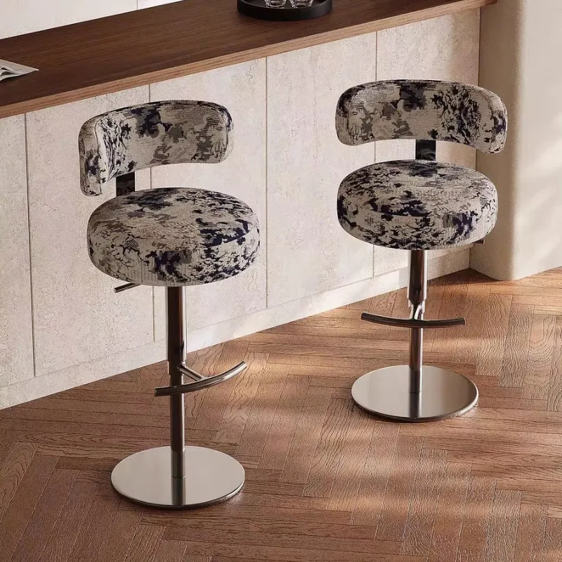 Fabric high bar chair with rotating backrest lift for family living room dining room
Fabric high bar chair with rotating backrest lift for family living room dining room