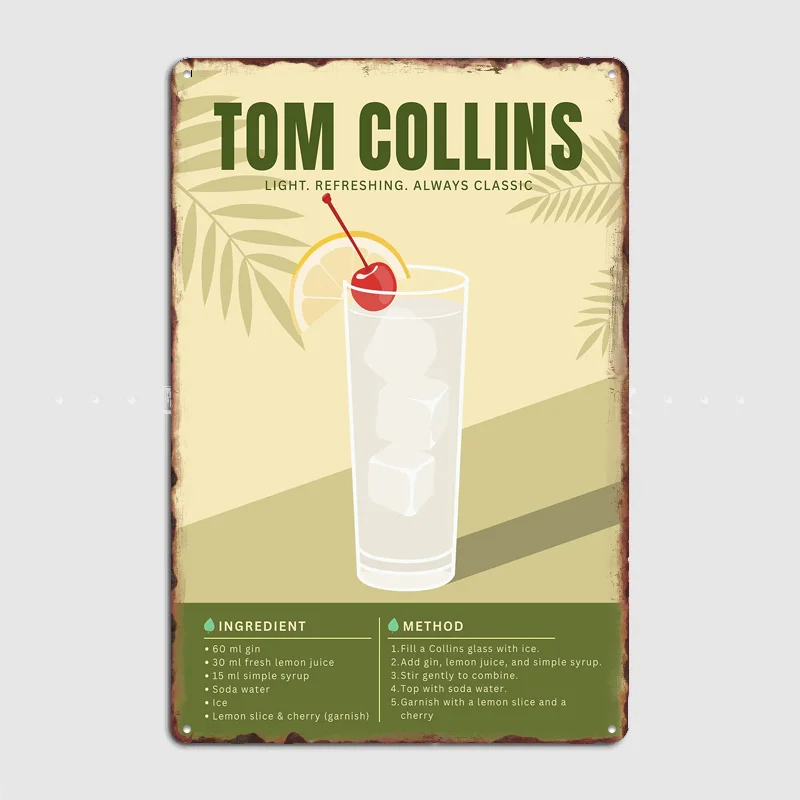 Tom Collins Cocktail PosterMetal Sign Pub Club Vintage Custom Bar Bedroom Home Wall Decor Posters Room Decoration
Tom Collins Cocktail PosterMetal Sign Pub Club Vintage Custom Bar Bedroom Home Wall Decor Posters Room Decoration