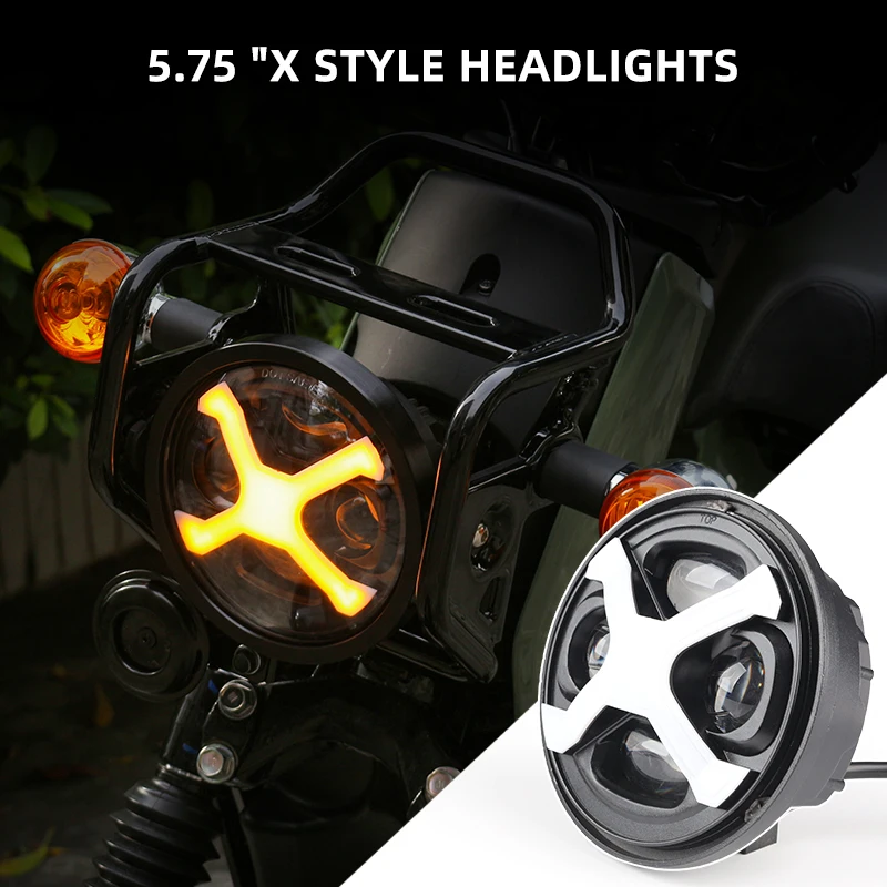 5.75-inch LED headlight set, waterproof for Cross Cub 110 JA60 (cool X-shaped white yellow daytime running light)
5.75-inch LED headlight set, waterproof for Cross Cub 110 JA60 (cool X-shaped white yellow daytime running light)