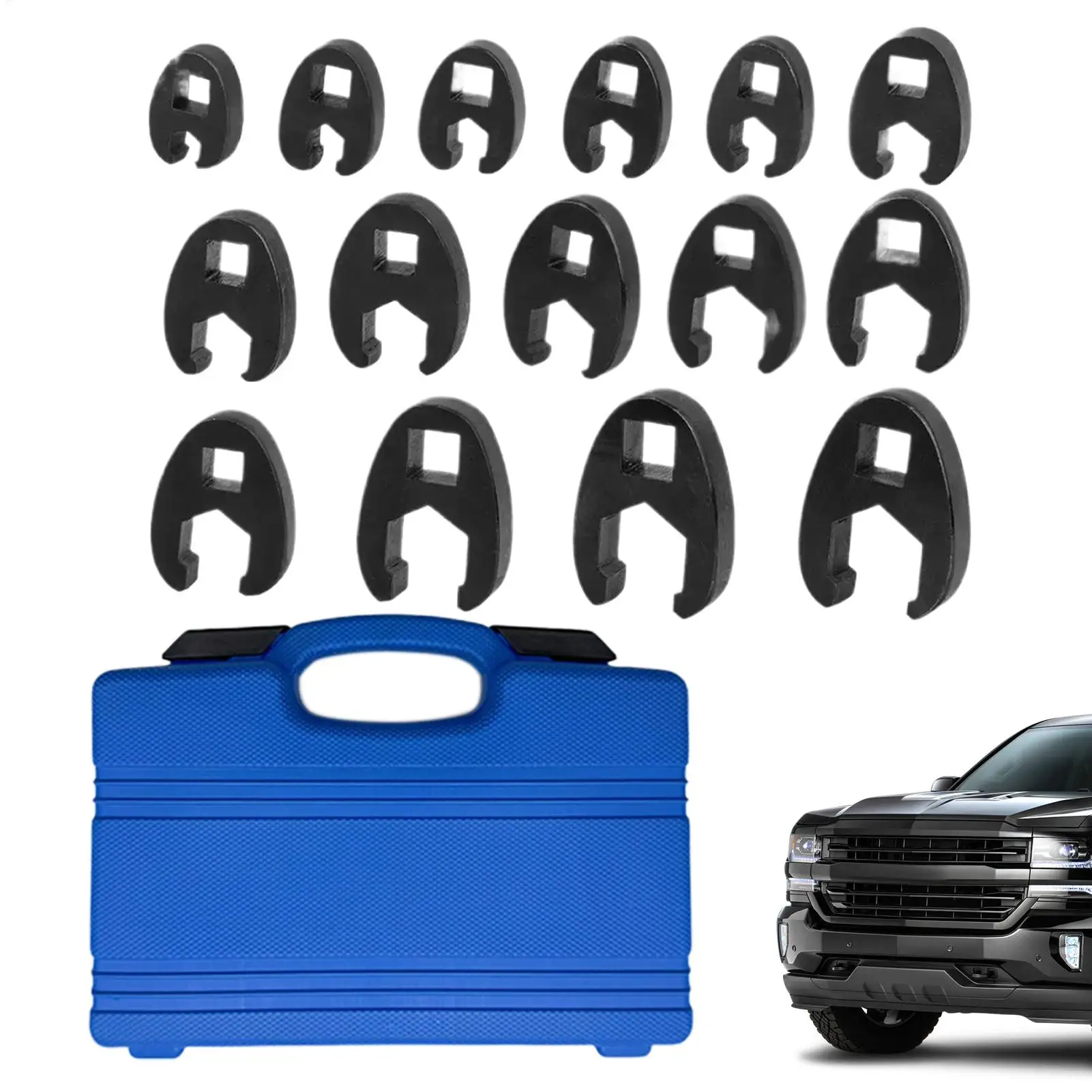 Crowfoot Wrench Set 15 Piece Repair Tools with Carry Case Metal Flare Nut Wrench Kit for 8-24mm Flare Nuts Car Repair Vehicle
Crowfoot Wrench Set 15 Piece Repair Tools with Carry Case Metal Flare Nut Wrench Kit for 8-24mm Flare Nuts Car Repair Vehicle