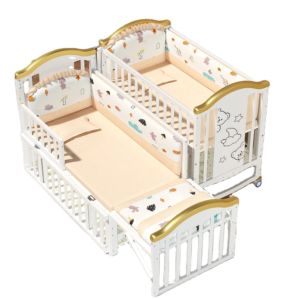 New Popular European Style Solid Wood Baby Crib Beautiful Baby Bed Set With Wheels for Newborn
New Popular European Style Solid Wood Baby Crib Beautiful Baby Bed Set With Wheels for Newborn