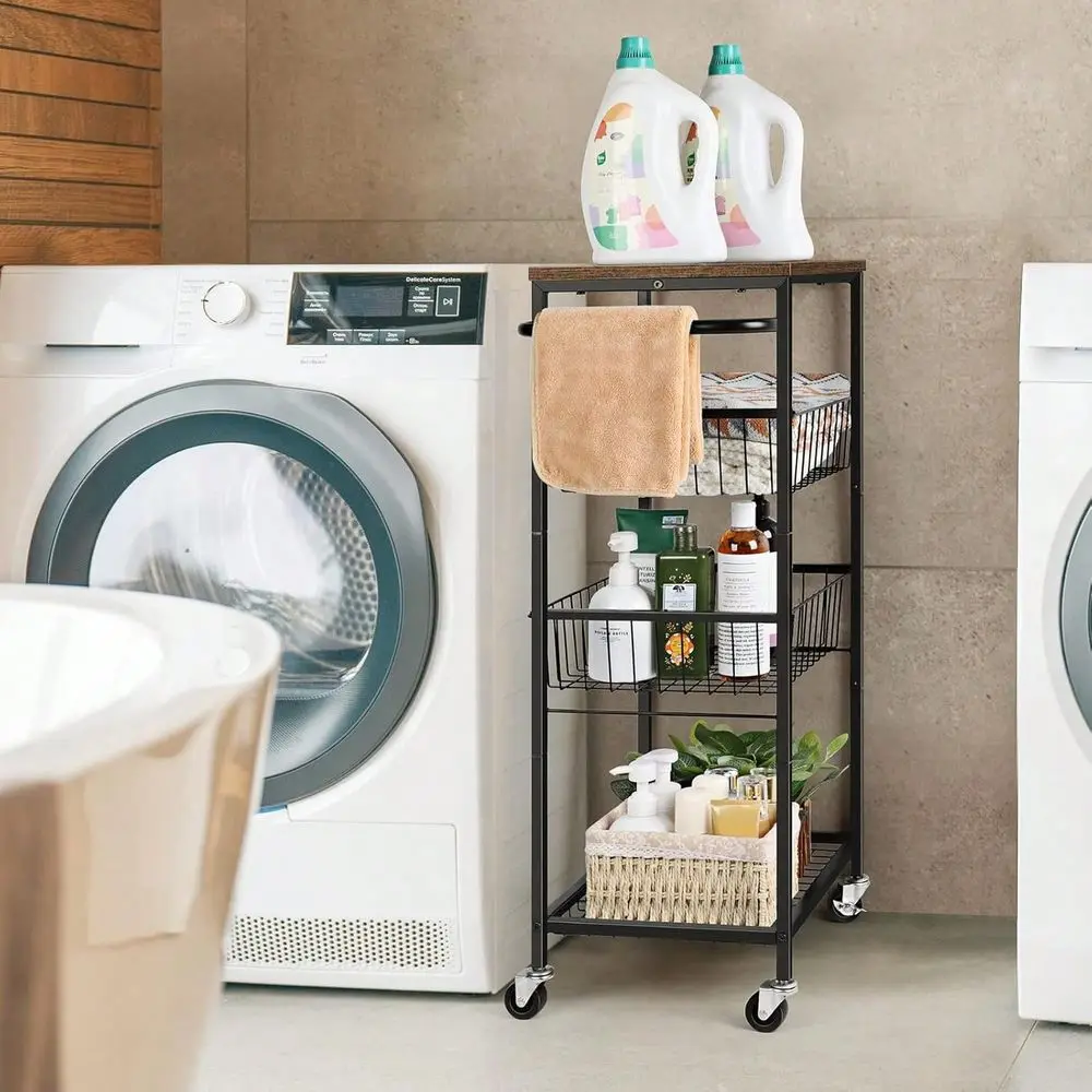 Storage Cart Microwave Stand On Wheels Rolling Utility Cart With Storage Basket Slim Storage Trolley For Kitchen, Bathroom, Liv
Storage Cart Microwave Stand On Wheels Rolling Utility Cart With Storage Basket Slim Storage Trolley For Kitchen, Bathroom, Liv