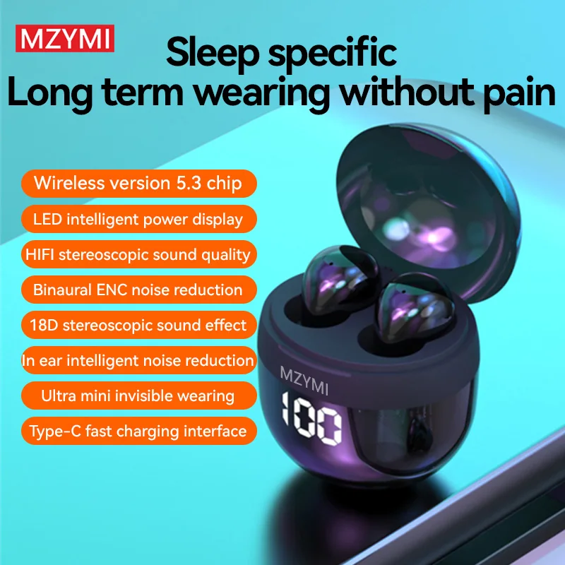 MZYMI Sleep Invisible Earbuds SK18 Bluetooth 5.3 Earphone Noise Cancelling TWS Wireless Headphones Hifi Sound Sports Headphone
MZYMI Sleep Invisible Earbuds SK18 Bluetooth 5.3 Earphone Noise Cancelling TWS Wireless Headphones Hifi Sound Sports Headphone