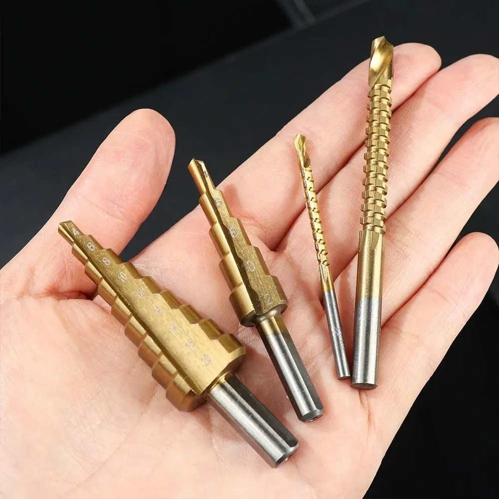 Drilling Equipment Premium Titanium Step Drill Bit Set Gold Multi-Size Core Hole Opener Step Drill Bit Hole Opening
Drilling Equipment Premium Titanium Step Drill Bit Set Gold Multi-Size Core Hole Opener Step Drill Bit Hole Opening
