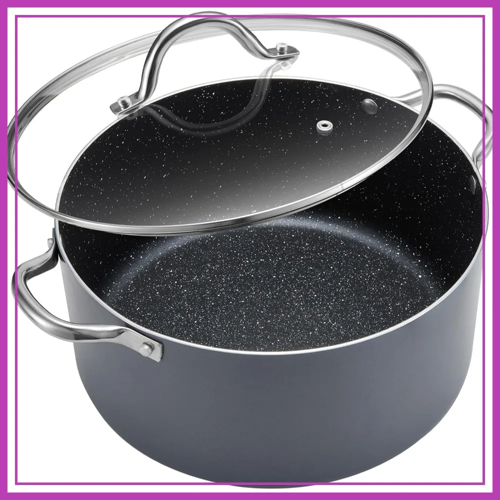 12 Quart Large Non Stick Stock Pot with Lid, Induction Compatible Aluminum Soup Pot for Big Gatherings, Grey
12 Quart Large Non Stick Stock Pot with Lid, Induction Compatible Aluminum Soup Pot for Big Gatherings, Grey