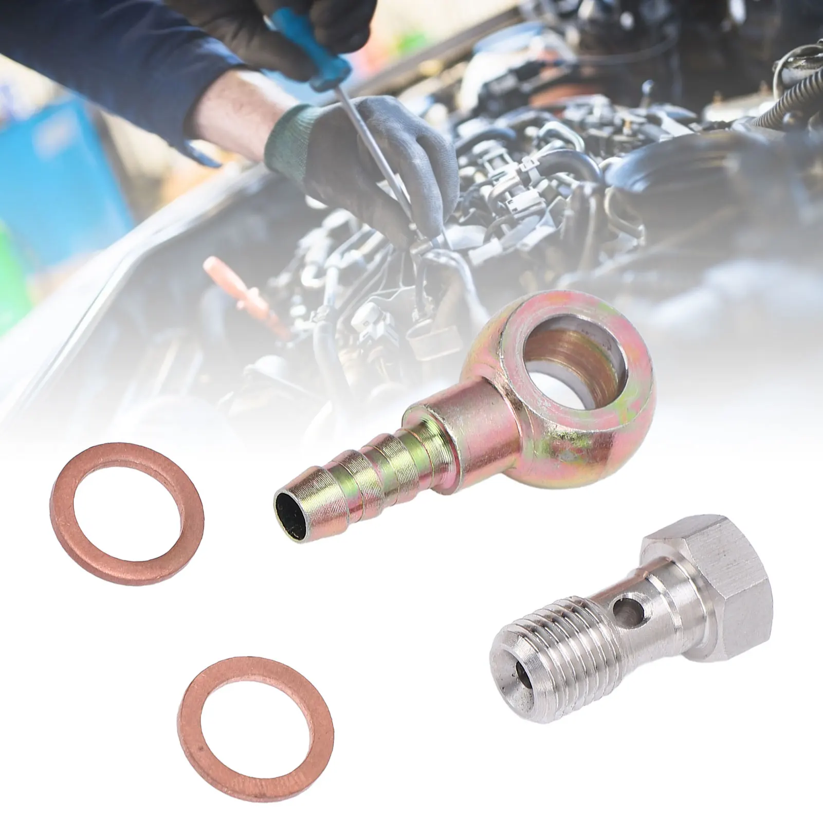 Brake Banjo Bolt Kit Oxidation Resistant Strong Load Capacity Brake Banjo Bolt Versatile 7/16inx20 UNF for Liquid Control
Brake Banjo Bolt Kit Oxidation Resistant Strong Load Capacity Brake Banjo Bolt Versatile 7/16inx20 UNF for Liquid Control