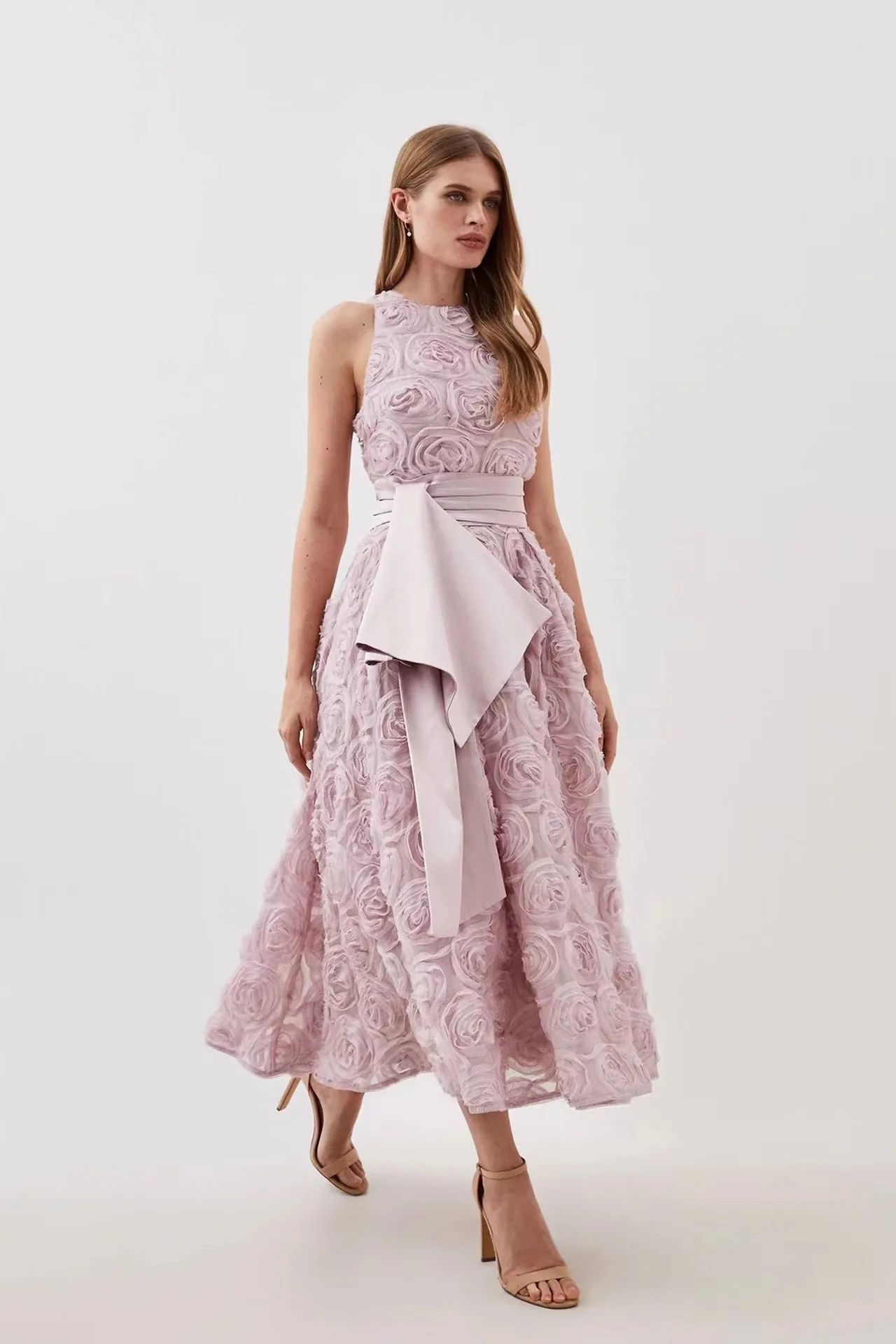 High Quality 3D Flower Long Dresses Spring Women O Neck Sleeveless Lace Up Dress Summer High Waist Solid Color Knee Length Dress
High Quality 3D Flower Long Dresses Spring Women O Neck Sleeveless Lace Up Dress Summer High Waist Solid Color Knee Length Dress