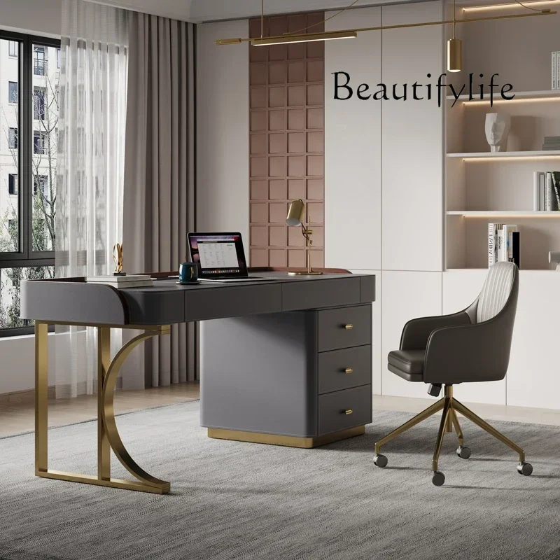 household simple desk Italian high-end solid wood saddle leather desk طاولة قيمنق
household simple desk Italian high-end solid wood saddle leather desk طاولة قيمنق