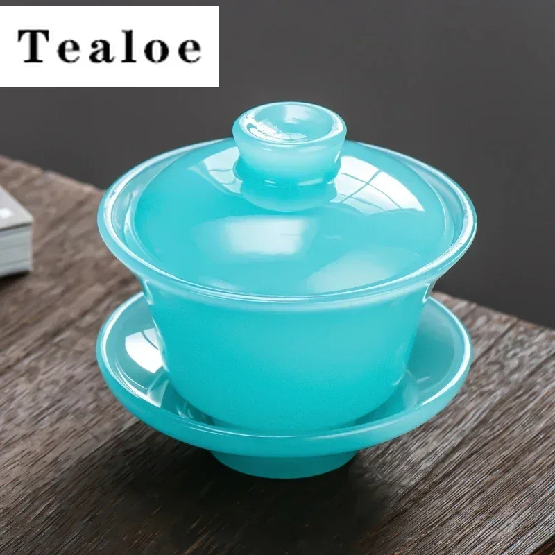 Tianqing Sky Blue Jade Porcelain Sancai Gaiwan Large Tea Bowl Chinese Kungfu Tea Set Glass Tea Tureen Premium
Tianqing Sky Blue Jade Porcelain Sancai Gaiwan Large Tea Bowl Chinese Kungfu Tea Set Glass Tea Tureen Premium