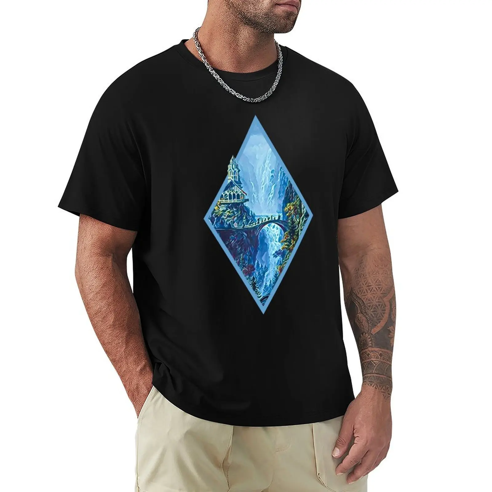 The Fellowship Departs - Digital Art - Diamond Frame - Black Fantasy T-Shirt valentines boutique clothes tshirts for men 
The Fellowship Departs - Digital Art - Diamond Frame - Black Fantasy T-Shirt valentines boutique clothes tshirts for men