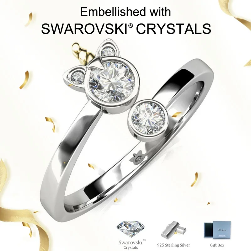 Daisini 925 Sterling Silver Unicorn Rings with Swarovski Crystals for Women Simple Creative Gentle Wedding Bride Jewelry Gift
Daisini 925 Sterling Silver Unicorn Rings with Swarovski Crystals for Women Simple Creative Gentle Wedding Bride Jewelry Gift