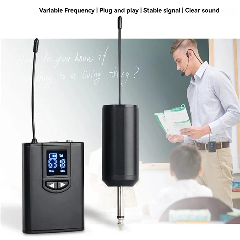 Y45A-UHF Wireless Lavalier Microphone System With Bodypack Transmitter For Lectures Interviews Vlog And Live Recording