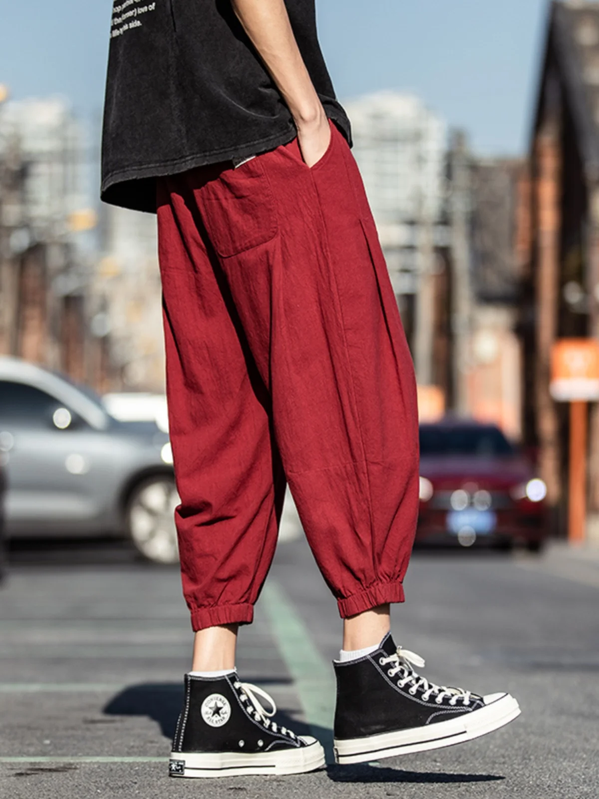 Lightweight Summer Red Wine Color Linen Men's Pants Loose Wide Leg Lantern Pants Casual Versatile Loose Fit Harajuku Sle
Lightweight Summer Red Wine Color Linen Men's Pants Loose Wide Leg Lantern Pants Casual Versatile Loose Fit Harajuku Sle