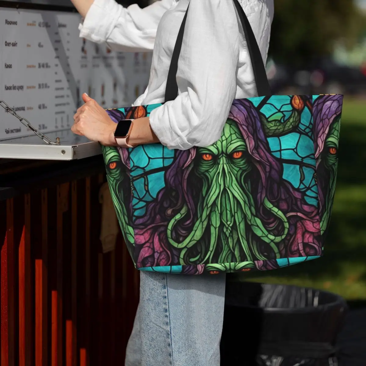 Cthulhu Stained Glass Tentacles Beach Tote Bag Sport Gym Yoga Duffle Large Tote Bag Women Travel Bag Fitness bag
Cthulhu Stained Glass Tentacles Beach Tote Bag Sport Gym Yoga Duffle Large Tote Bag Women Travel Bag Fitness bag