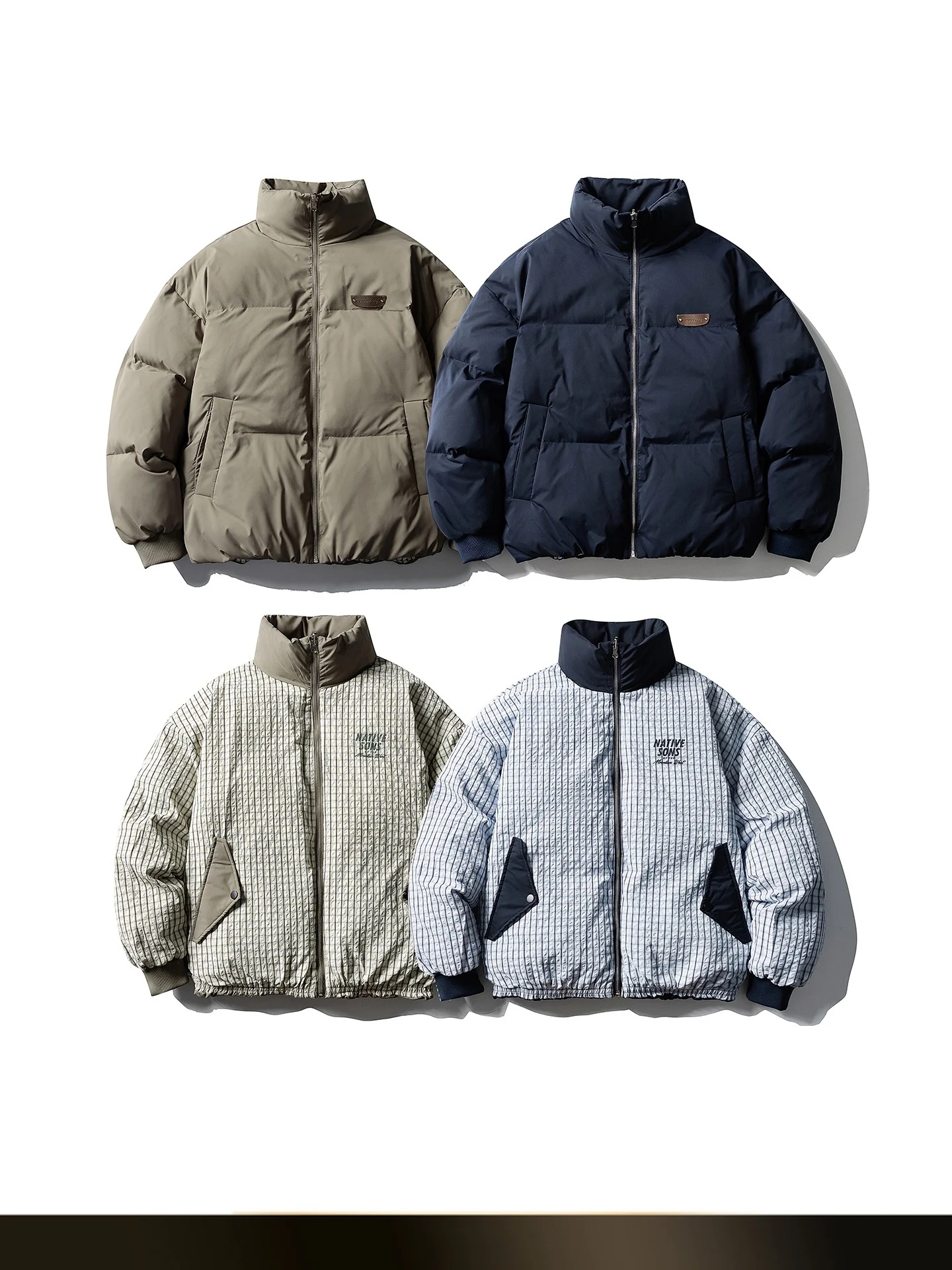 Мужская зимняя куртка в стиле ретро с цветными блоками, двусторонняя, из хлопка, свободного кроя, теплая, с воротником-стойкой, из полиэфирного волокна, повседневная, молодежная
Мужская зимняя куртка в стиле ретро с цветными блоками, двусторонняя, из хлопка, свободного кроя, теплая, с воротником-стойкой, из полиэфирного волокна, повседневная, молодежная