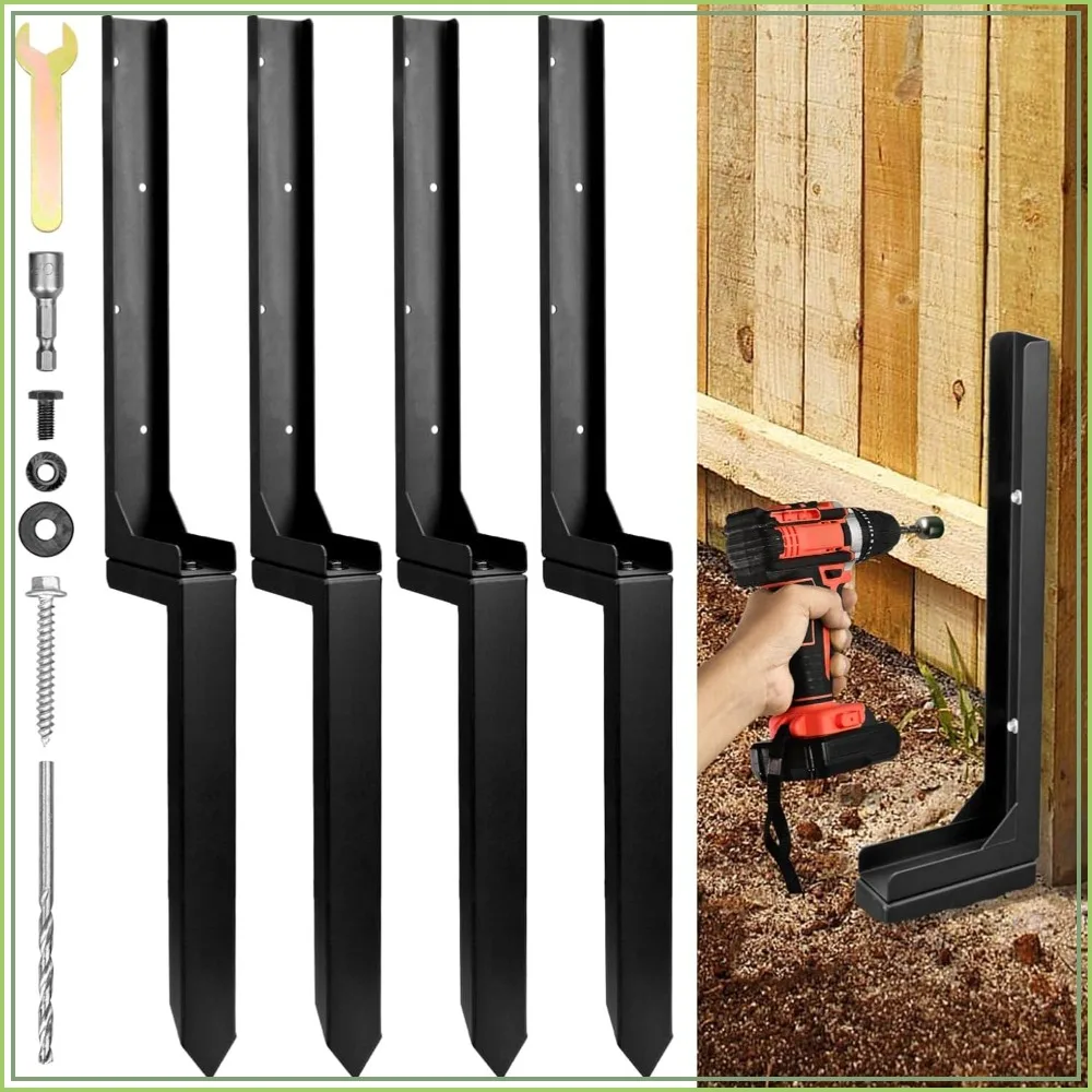 Rotten Leaning Fence Post Repair Kit Adjustable Angle Quick Easy Fix Widen Heavy Duty Steel Fence Post Anchor Ground Spike for Repair Tilted Broken Wood Fence Post Set 4
Rotten Leaning Fence Post Repair Kit Adjustable Angle Quick Easy Fix Widen Heavy Duty Steel Fence Post Anchor Ground Spike for Repair Tilted Broken Wood Fence Post Set 4
