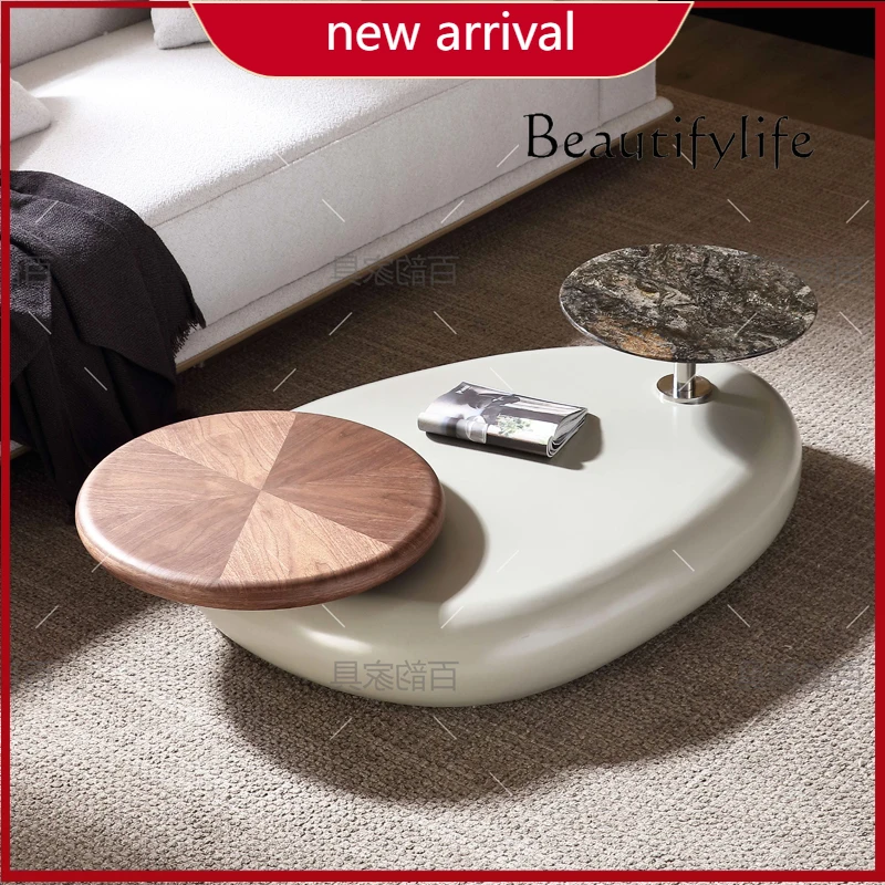 c Italian minimalist new special-shaped natural stone rotatable oval coffee table model room personalized coffee table 
c Italian minimalist new special-shaped natural stone rotatable oval coffee table model room personalized coffee table