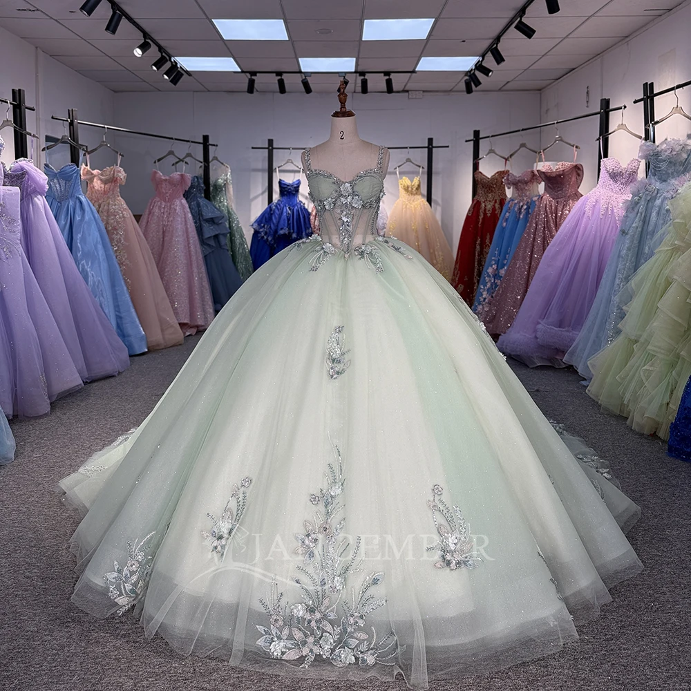 Customized Ball Gown Quinceanera Dresses Tulle Spaghetti Straps Prom Birthday Party Gowns Formal Vestido De Anos Sweet 16 DY6877
Customized Ball Gown Quinceanera Dresses Tulle Spaghetti Straps Prom Birthday Party Gowns Formal Vestido De Anos Sweet 16 DY6877