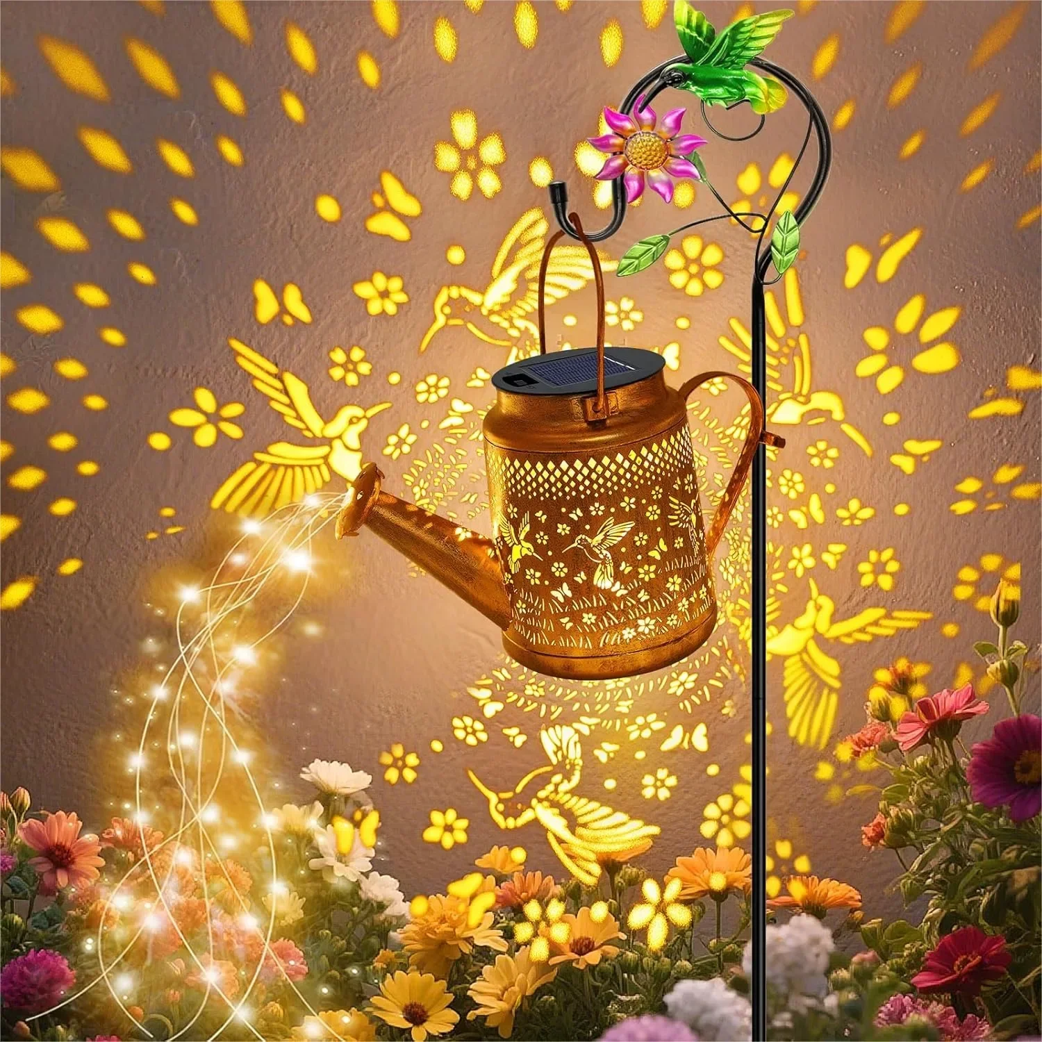 Solar Lights Outdoor Waterproof, Hummingbird Retro Metal Solar Watering Can Lights, Hanging Lantern for Garden Decor
Solar Lights Outdoor Waterproof, Hummingbird Retro Metal Solar Watering Can Lights, Hanging Lantern for Garden Decor
